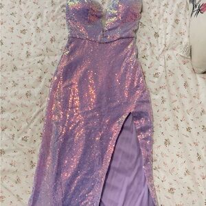 Elegant Purple Sequin Dress